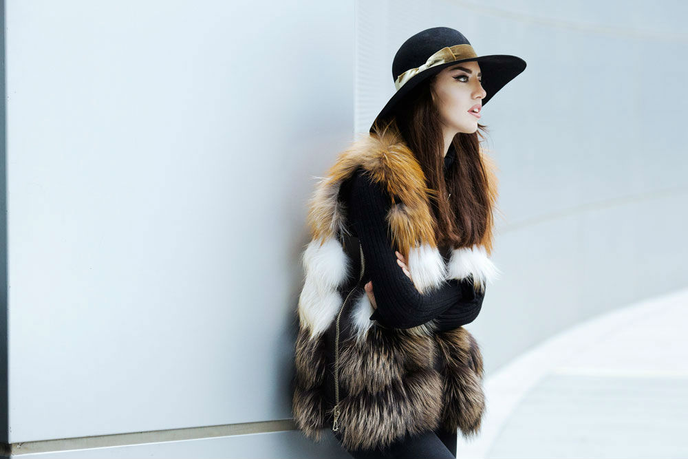 punto fox fur vest lady fur 